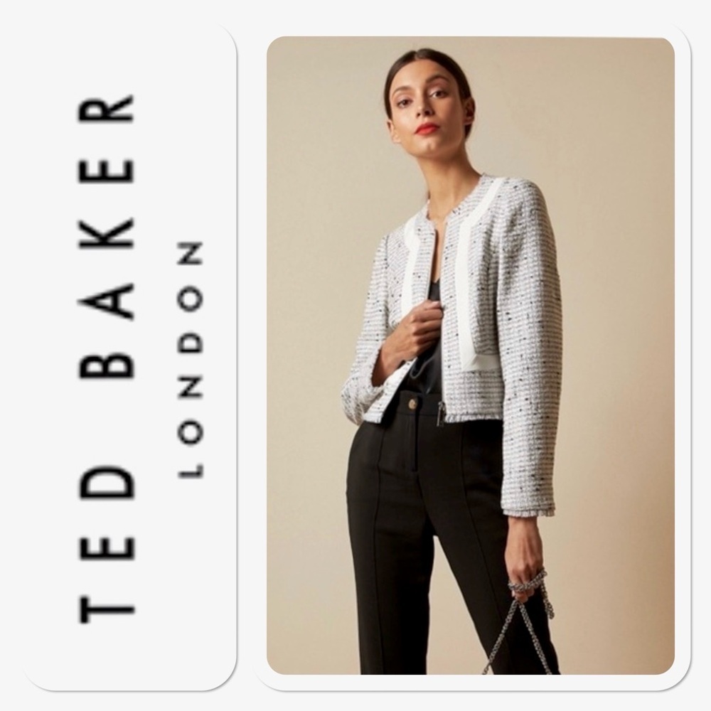 NEW Ted Baker Adala Crop Boucle Jacket